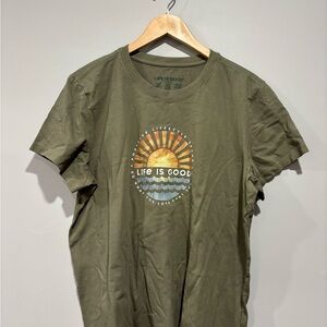 Life Is Good Sunburst Graphic Women’s T-Shirt - Olive